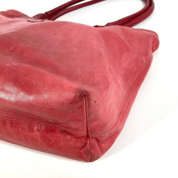 CHROME HEARTS FS tote Bag Tote Bag Shoulder Bag Leather Red - Picture 15 of 16